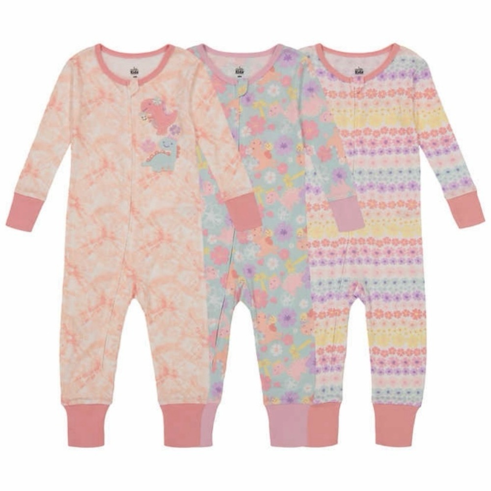 Kid’s Headquarters 3 Pack Cotton Pajama Sleepers | Size 18M